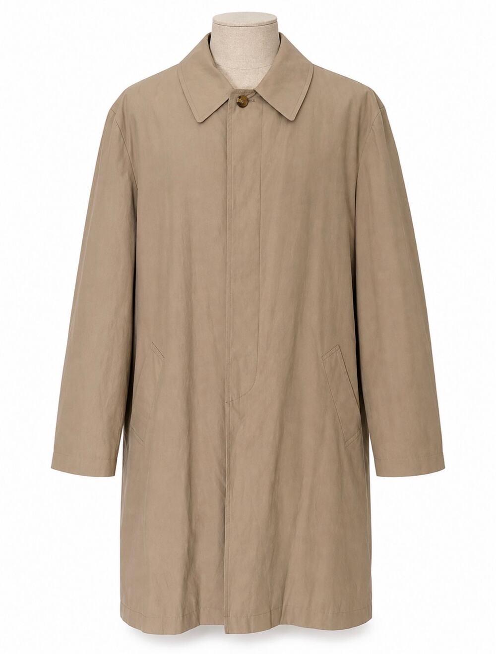 Jos. A Bank Men’s 42L Tan Trenchcoat Zip-Out Wool Plaid Liner Overcoat Raincoat